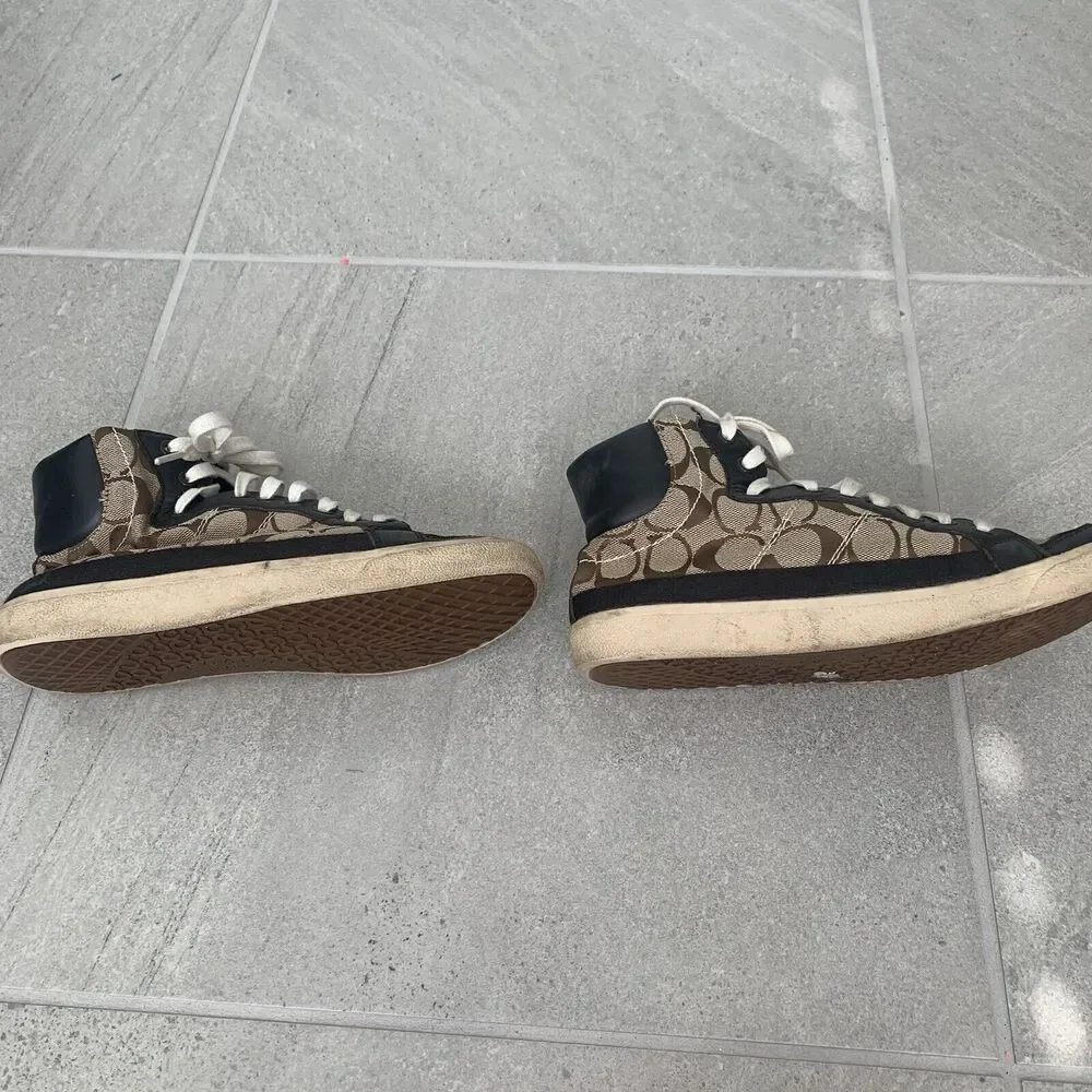Coach Women High Top Sneakers Ellis Brown Size 7.5B